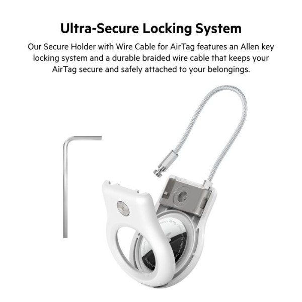 Фото - Чехол для беспроводного маяка Belkin Secure Holder with Wire Cable AirTag, White (MSC009BTWH)
